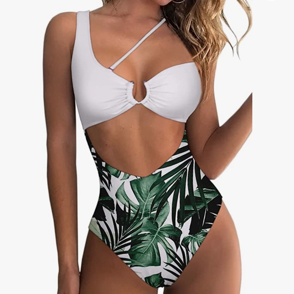 Women's Sexy Swimsuit Front/Back Cutout Ring Detail One Piece Bathing Suit